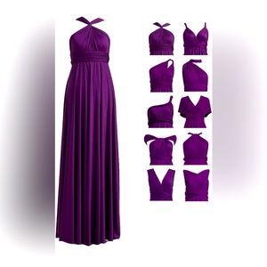Infinity Maxi Dress, can wear many different ways, dark purple, one size fitsall